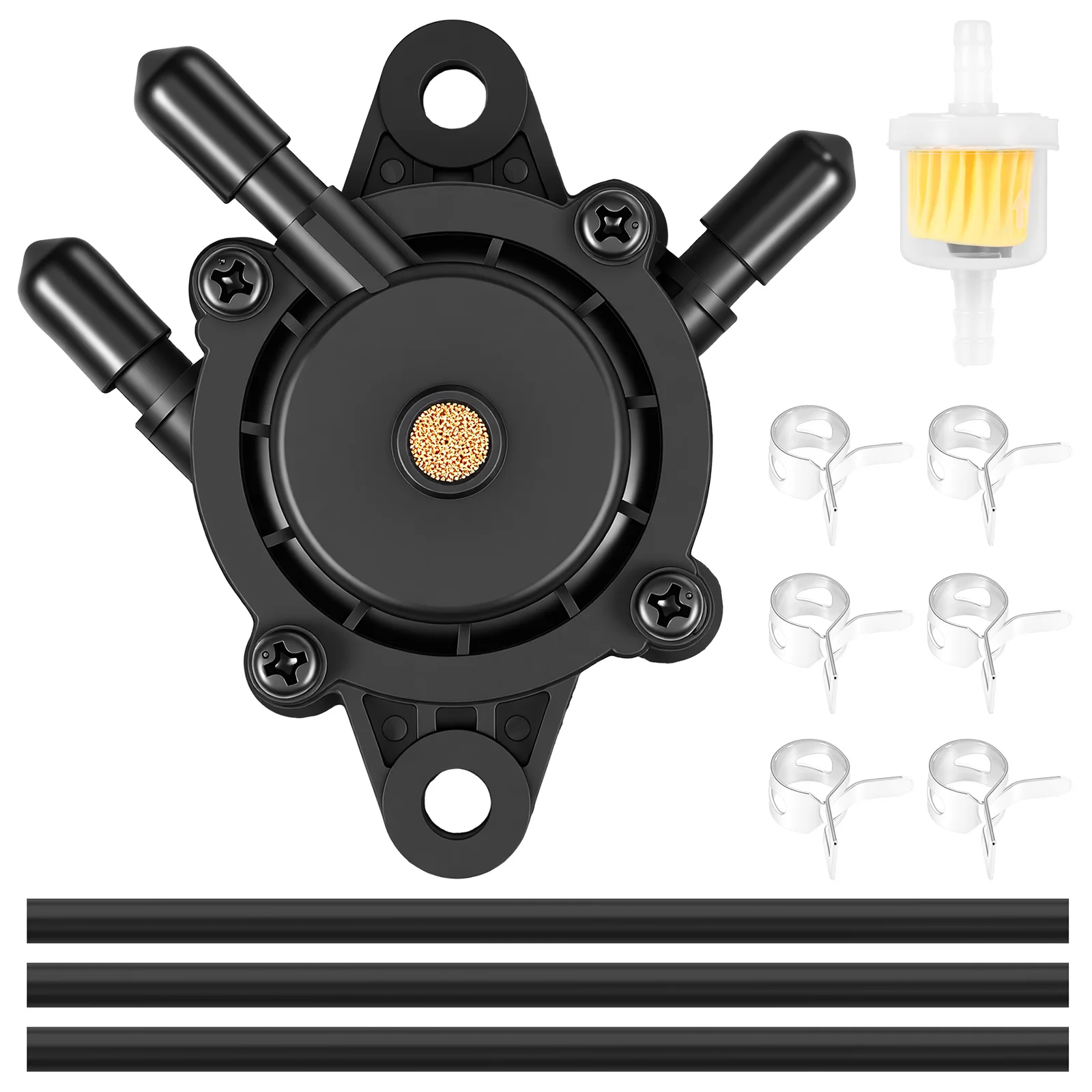 Fuel Pump Replacement Kit for 808656 808492 807429 Universal Pulse Fuel Pump with Filter Oil Hose Spring Clip for Lawn Tractor