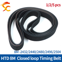 ONEFIRE  Timing Belt HTD 8M-2432/2440/2480/2496/2504mm Width 20/25/30/40mm Rubber Closed loop Timing Belt