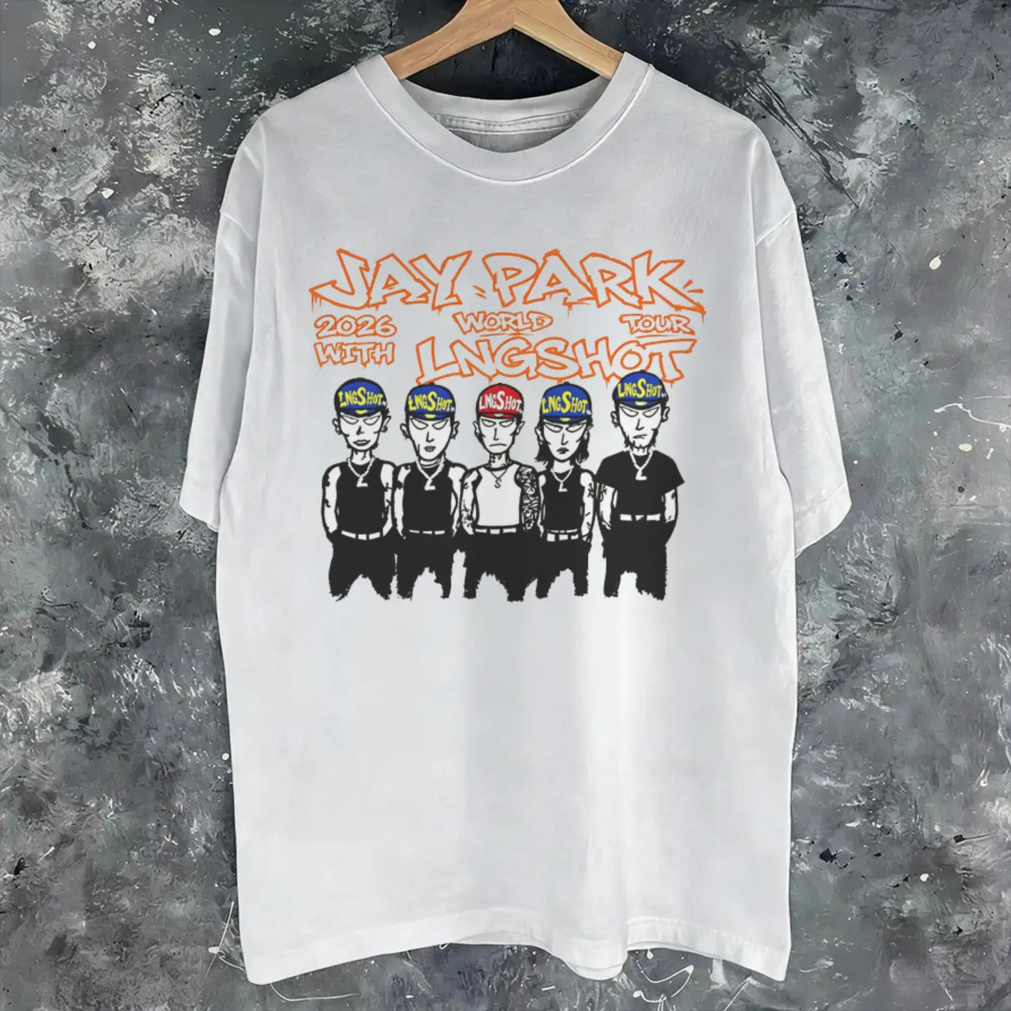 Männer Frauen Jay Park lngshot 2026 Tour-Shirt, 100 % Baumwolle, modische T-Shirts, Top-Kleidung