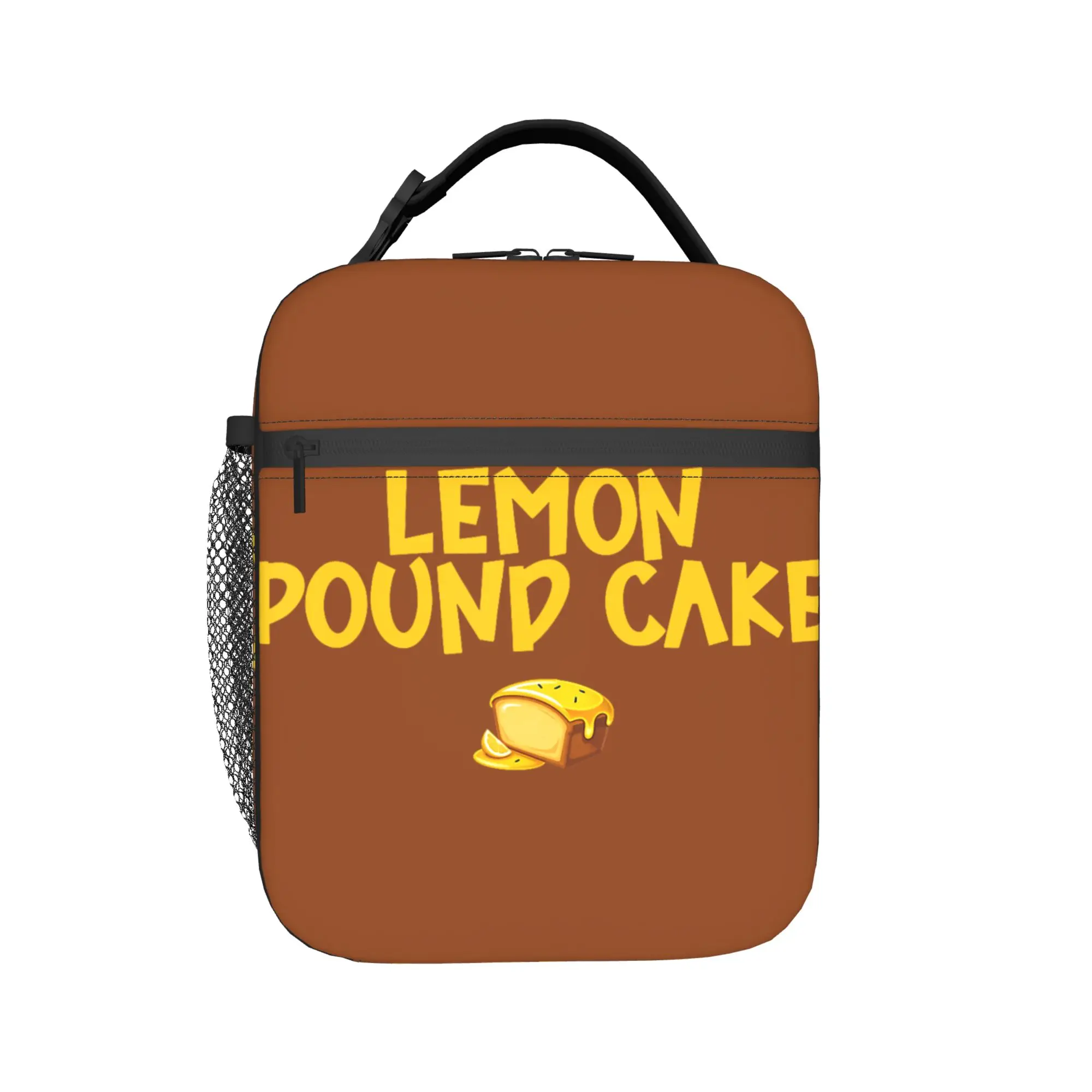 Lemon Pound Cake Lunch Bag  Office Lunch Box For Adult Funny Graphic Thermal Tote Handbags Waterproof Portable Cooler Bag