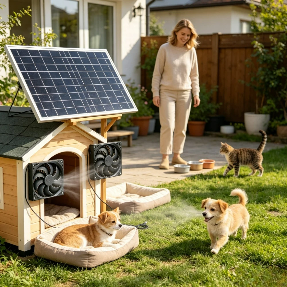 Sun Powered 10W 15W Solar Exhaust Fan Kit with Dual Fans Weather Resistant Ventilation Cooling for Greenhouse Chicken Coop Pet