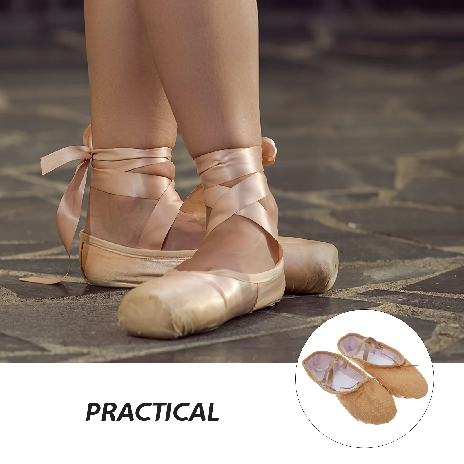 

1 пара балетных туфель, модные тапочки для балета и танцев, йоги, светло-коричневые, размер 30, 18,5 см, 12,5 мс, 12uk 30eu 5,109 дюйма