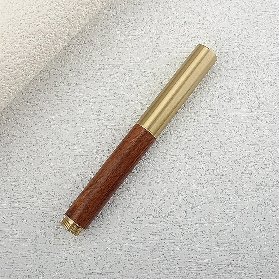 Bronze Short Wood Fountain Pen Short Luxury Elegant Pens 0.38/0.5/0.7mm Extra Fine Nib Writing Office School Supplies Stationery