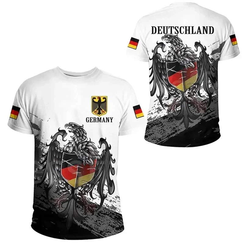 Germany National Flag Graphic Men\'s Tshirts Street Hip Pop 3d Print Short-sleeved German T-Shirt Camisetas Oversized Male Tops