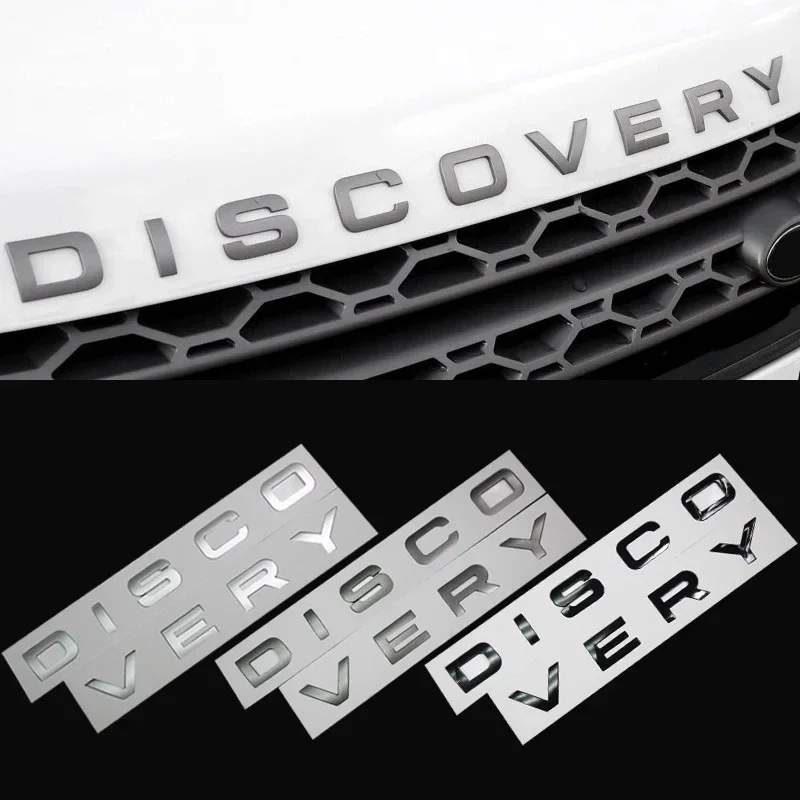 3D ABS Logo Discovery Emblem Letters Car Front Bonnet Logo Badge For Land Rover Discovery Sport Sticker 2 3 4 5 Accessories