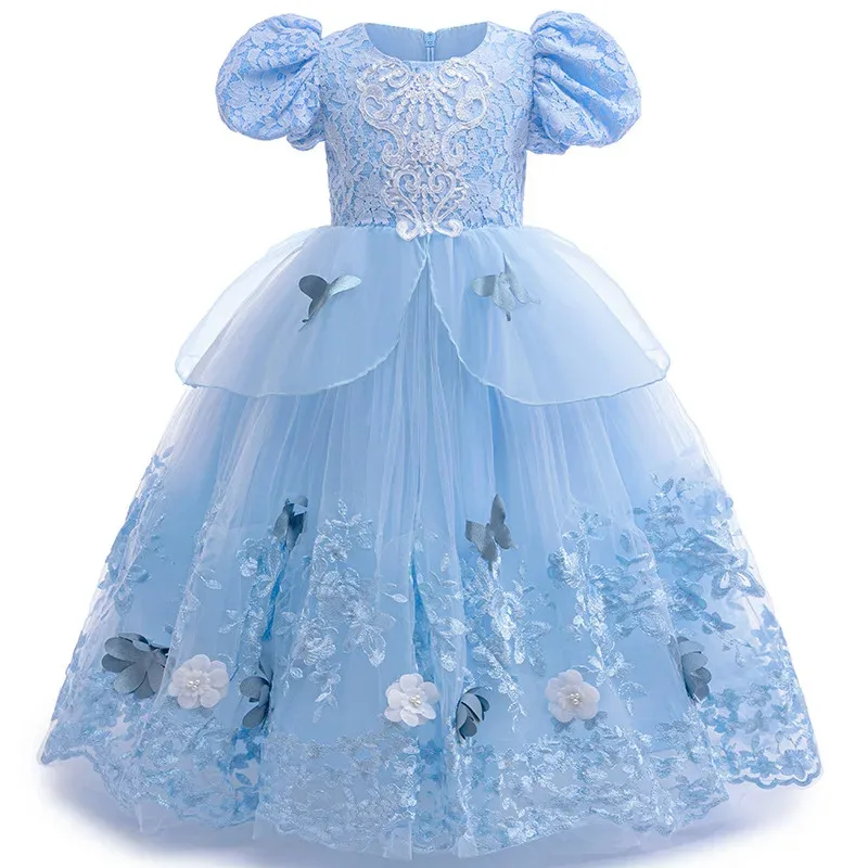 

COSda@Girl Cinderella Dress for Girl Princess Floral Ball Gowns Butterfly Mesh Carnival Easter birthday daughter girls gift Cost
