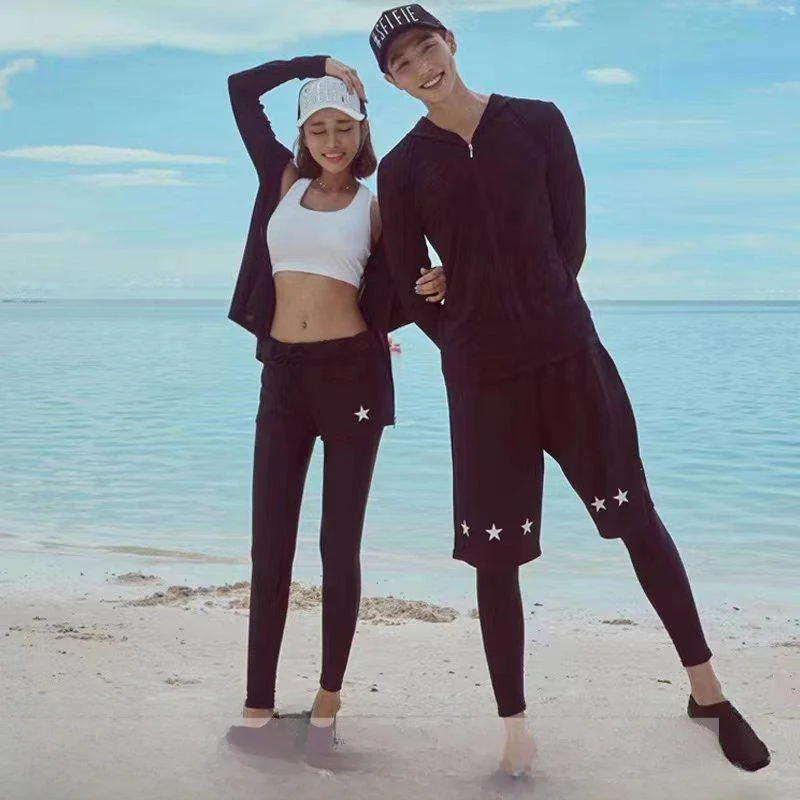 ウェットスーツ-レディース-セパレート-長袖-長ズボン-水着-日焼け防止-サーフィン-シュノーケリング-カップル-メンズセット-クラゲ服