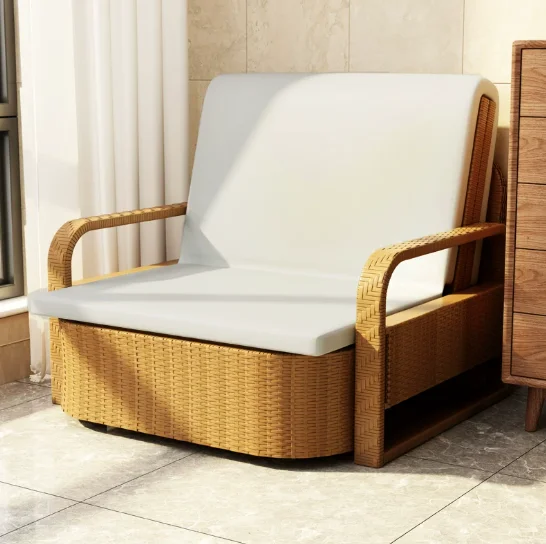 %Foldable 2-in-1 Sofa Bed, Waterproof & Sun-Resistant, Multi-functional Retractable Sofa for Balcony, Garden & Living Room