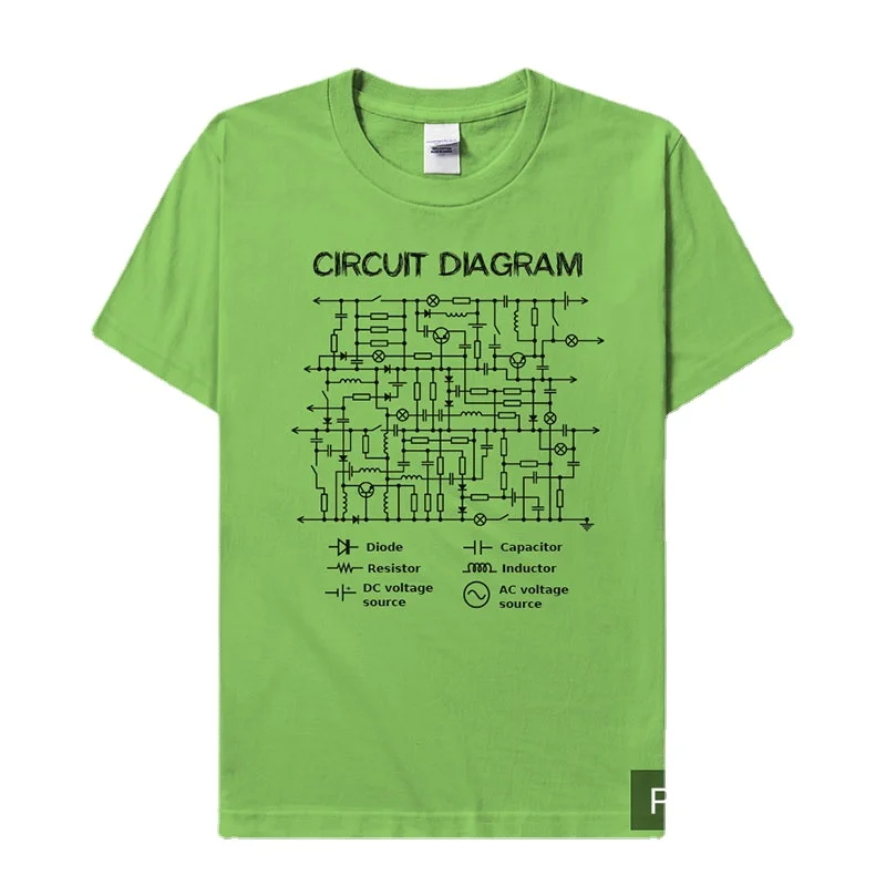 Physical and Electrical Engineering Circuit Diagram T-Shirt Summer Cotton Short Sleeve O-Neck Unisex T Shirt New S-3XL