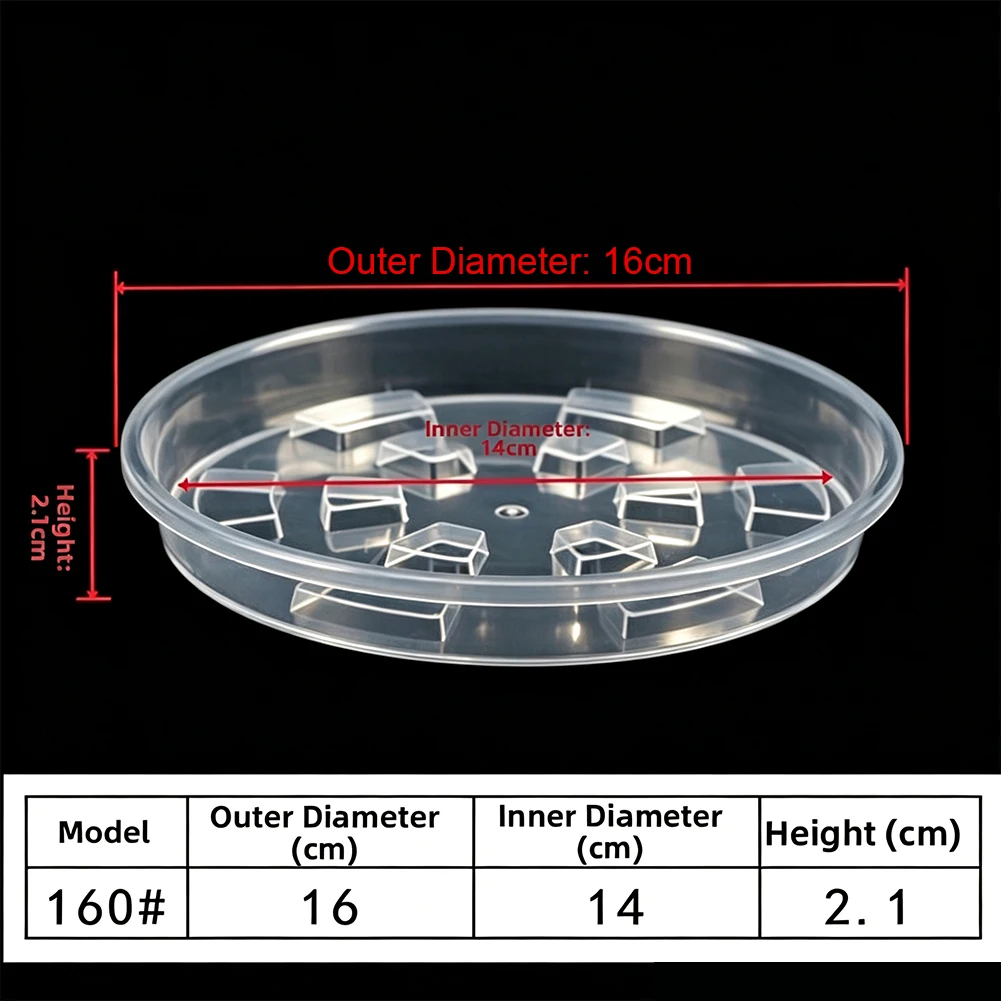 Drainage Tray Plant Saucer Thick Plastic Strong Load-bearing Raised Grooves Flexible And Sturdy For Indoor Plants