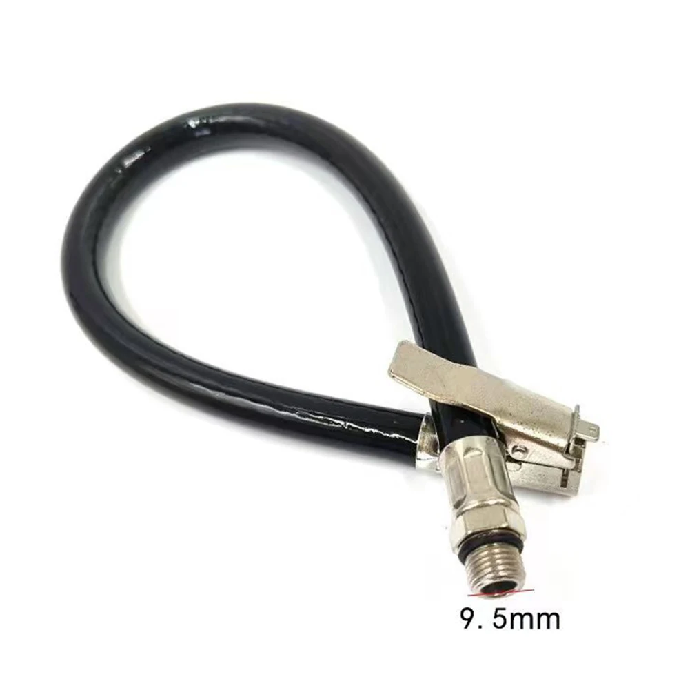 For Car and Motorcycle Air Hose for Tire Inflation with Flexible Silicone Hose and Solid Copper Head with Metal Spiral Adapter