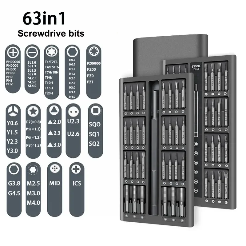 Mini Magnetic Screwdriver Grupo Precision Bits Kit Elétrico Laptop Iphone Computador Tri Wing Torx Screwdrivers