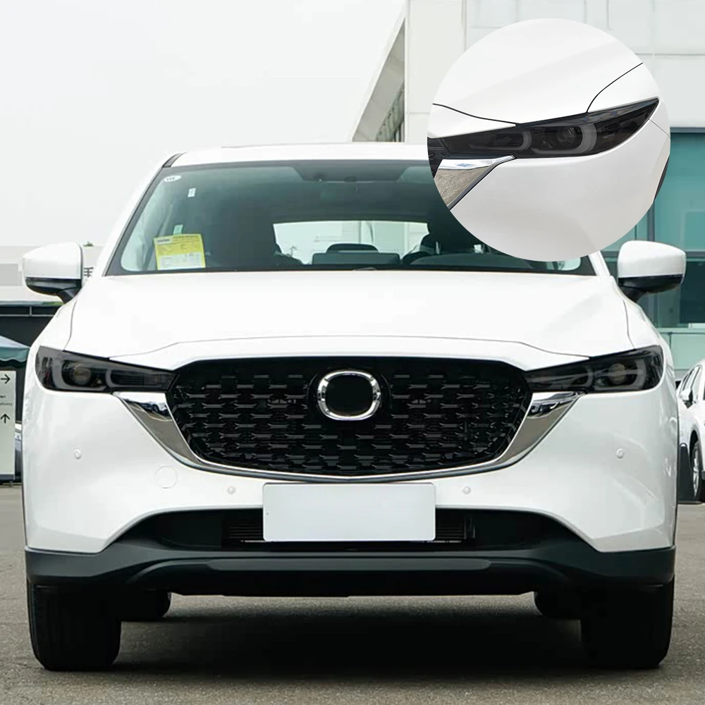 

TPU Headlight Protective Film for Mazda CX-5 2022-2025 Smoke Black High-Gloss Pre-Cut PPF Anti-Scratch Auto Vinyl Wrapping Film