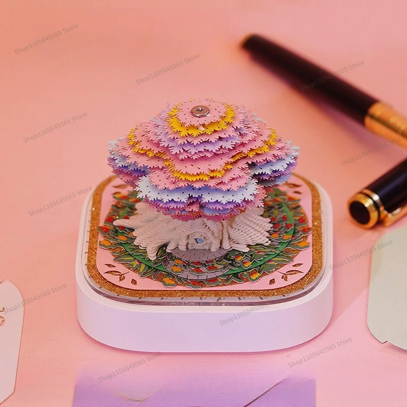 For Paper Carving Note Calendar Creative Colorful Tree House Paper Carving Ornament
