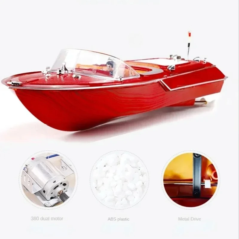 Barca da corsa di velocità telecomandata Yacht elettrico ad alta potenza Modello da crociera Ornamento Acqua Classico giocattolo retrò Regalo di compleanno