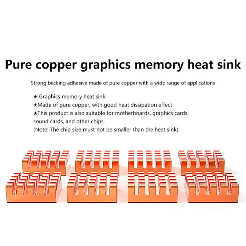 Pure Copper Video Memory Storage Cooling Plate Needle Column Red Copper Chipset Radiator Motherboards Videocards Chips Heatsink