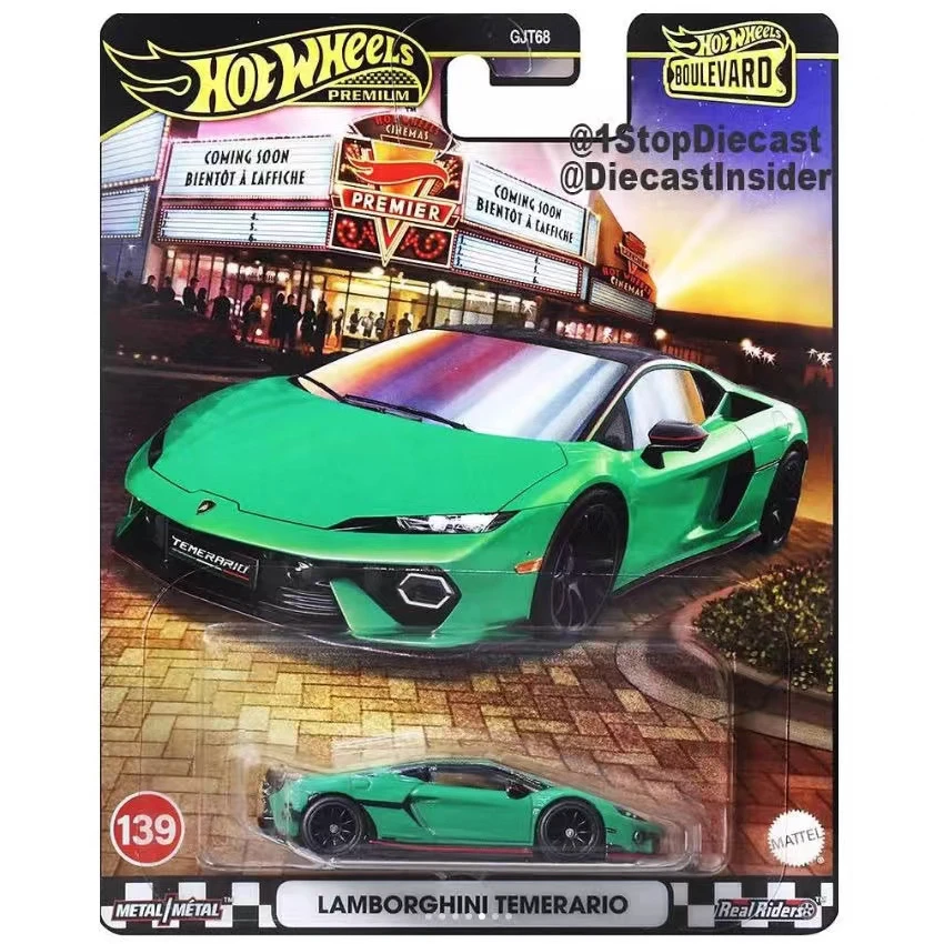 

Набор литых машин Hot Wheels Premium Boulevard 2025 No.136-140 в масштабе 1/64 — Ford GT Lamborghini Nissan — D Case Play Vehicles