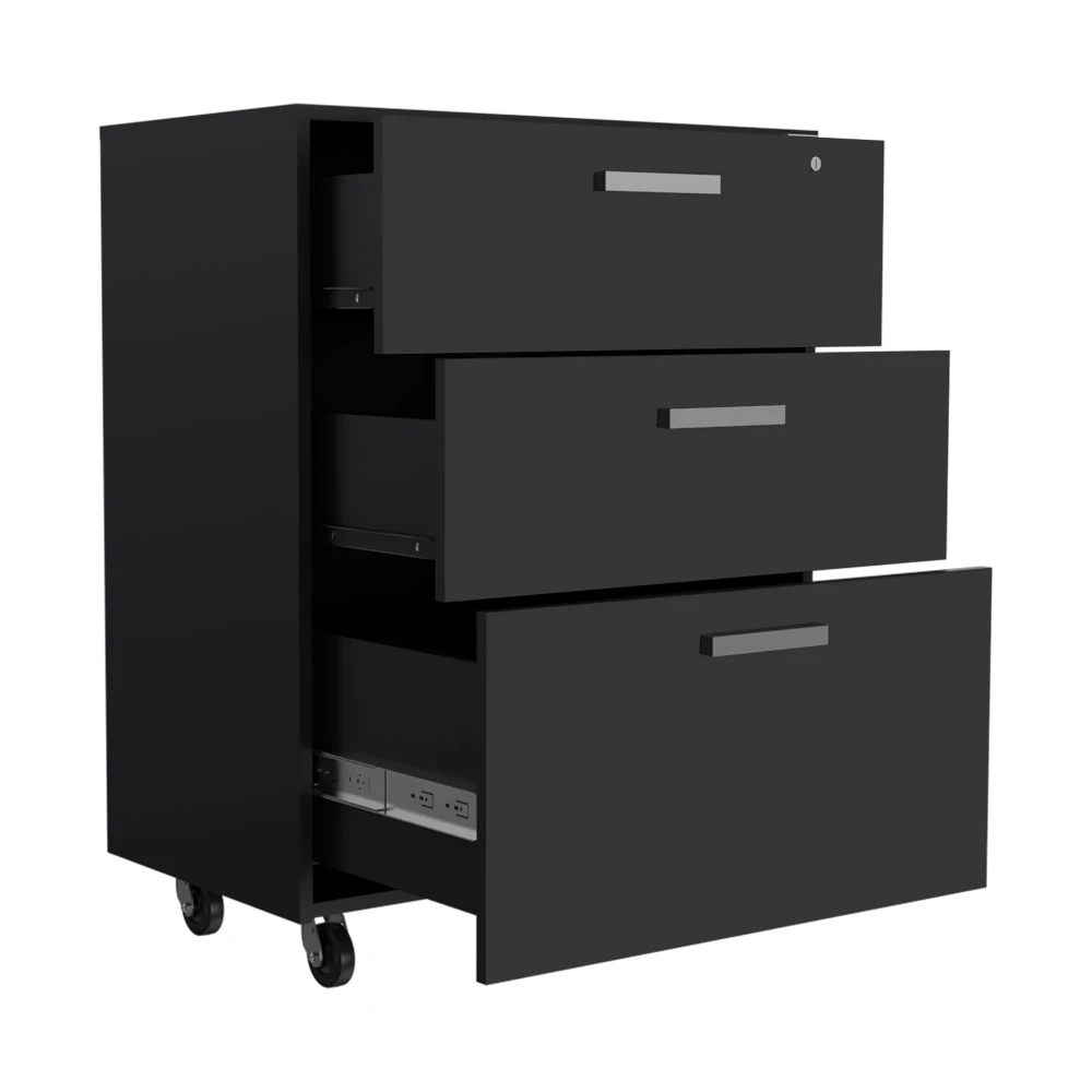 Penny Storage Cabinet Three Drawers Four Casters