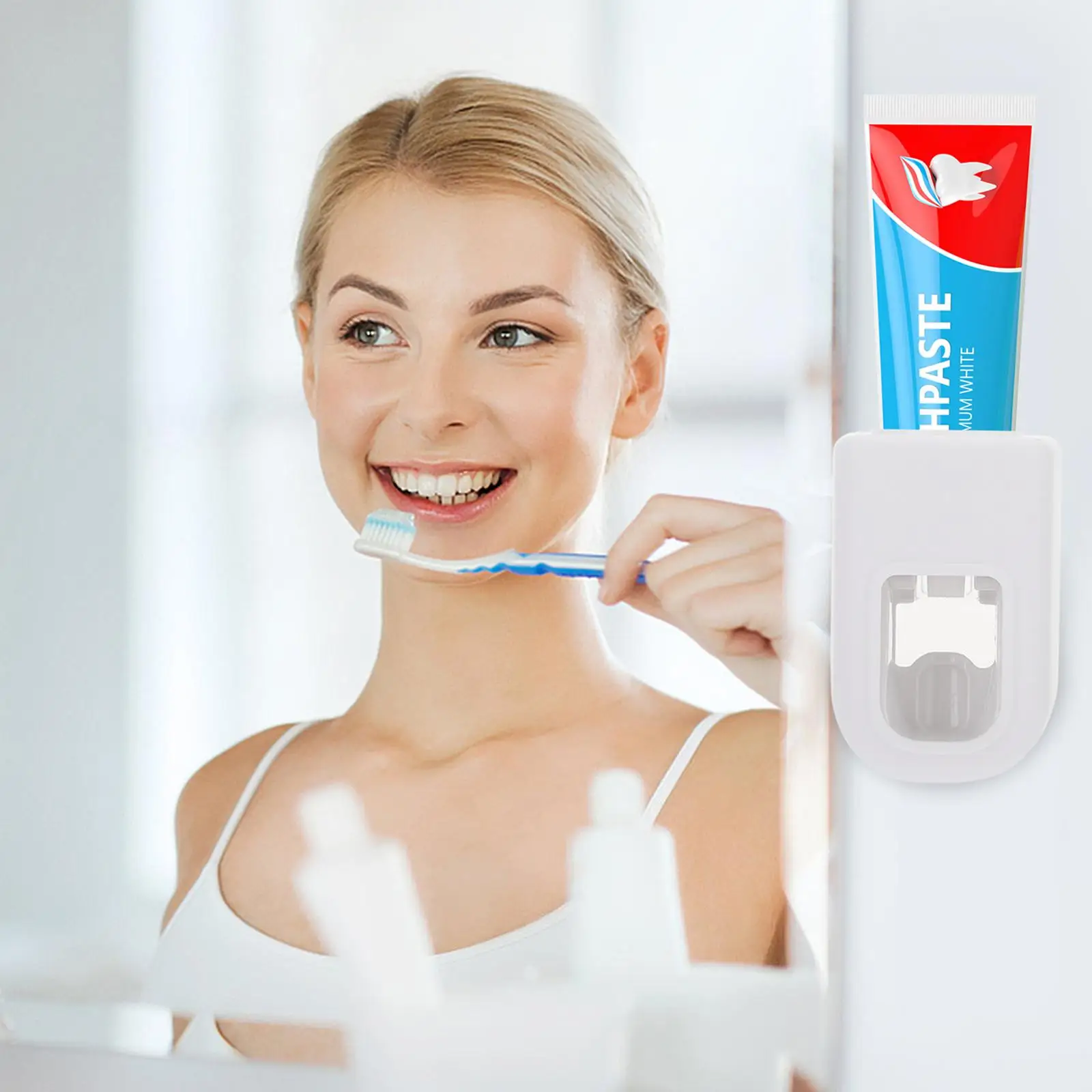 Toothpaste Squeeze Tube Squeezer Wall-mounted Nail-free Holder Waterproof Child