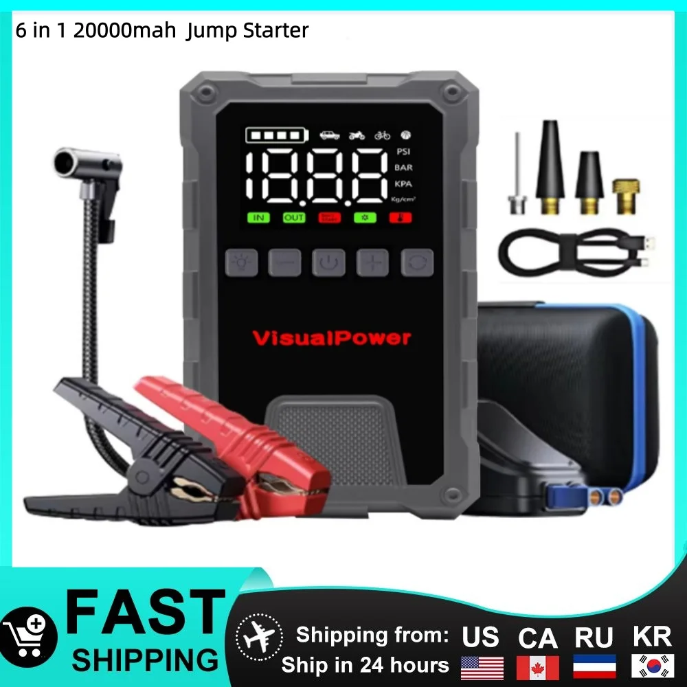 3000A Jump Starter with Air Compressor 12V Portable Battery Booster Pack for 10.0L or 8.0L Diesel with Digital Tire Inflator