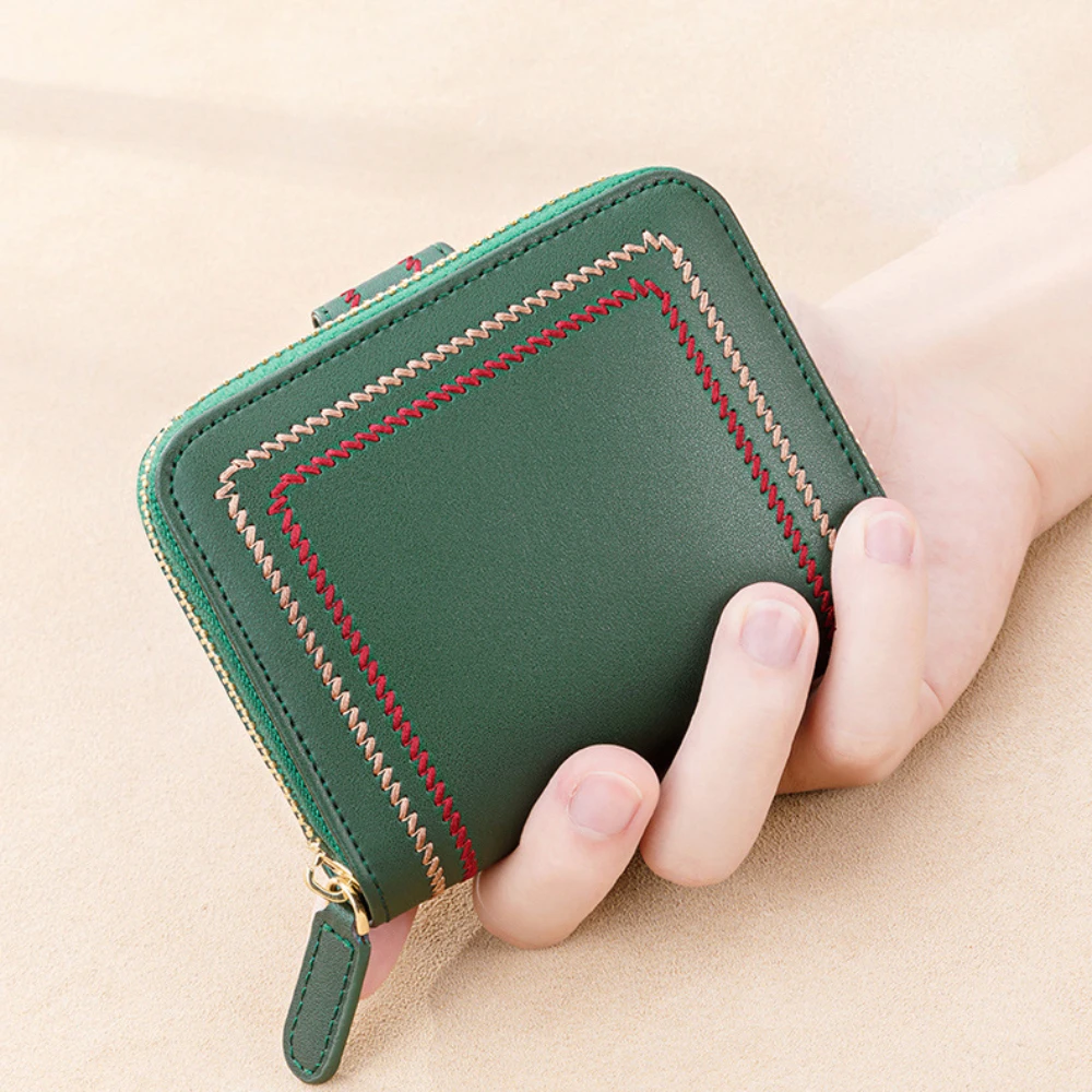 Genuine Leather Short Wallet Card Bag Coin Purse