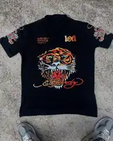 Camisetas con estampado de tigre Vintage, Polo, ropa de calle de estilo gótico, camisetas Y2k de manga corta Harajuku, Polo para hombre, ropa
