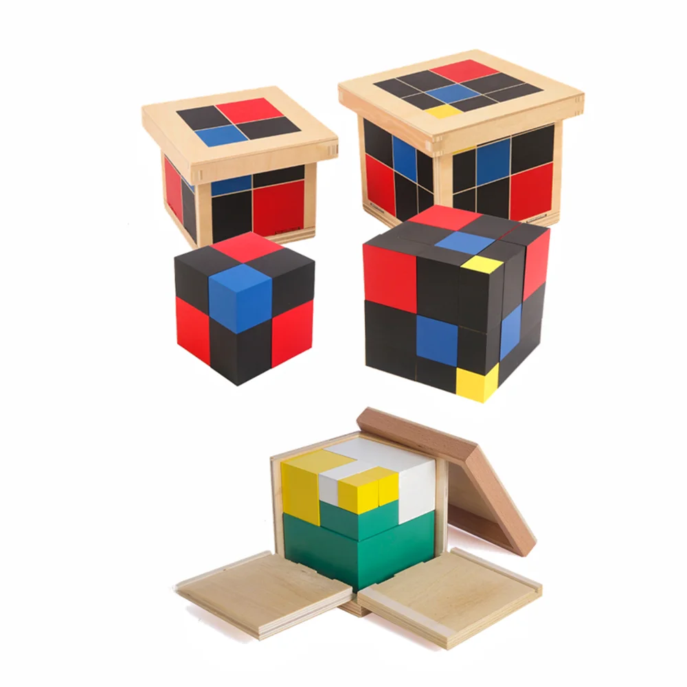 Montessori Early Learning Rekenkundige Binomiale Cube Trinomial Kubus Houten Speelgoed Wiskunde Materialen Voor Houten Wiskunde Speelgoed