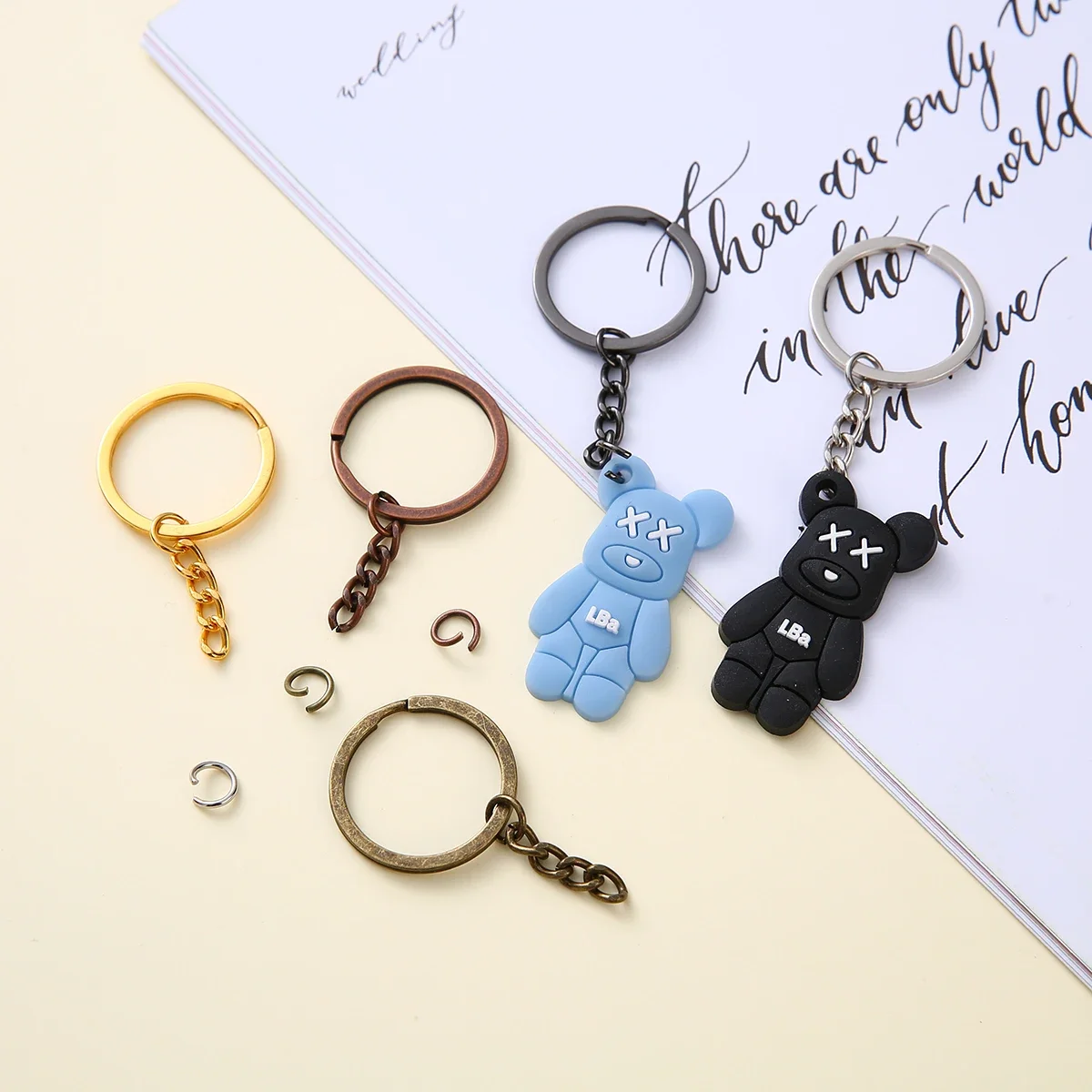 10/20/50/100 pcs/lot Key Ring Key Chain 6 Colors Plated 30mm Round Split Keychain Keyrings Wholesale