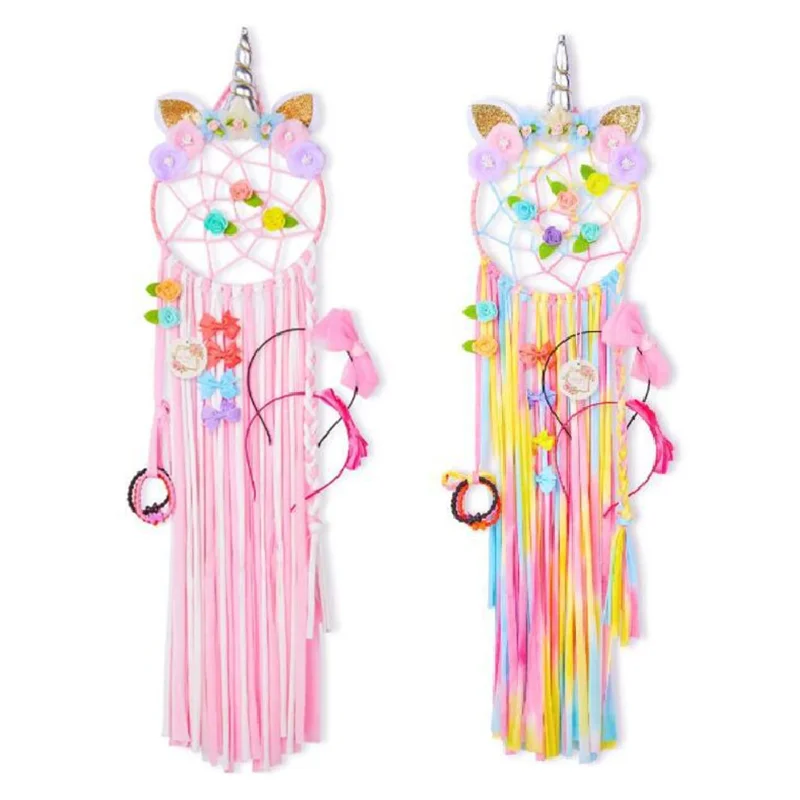 Unicorn Hairpin Storage Dream Catcher Children's Room Decor Decoration Wall Pendant for Hairband Hair Clips Accessories Holder