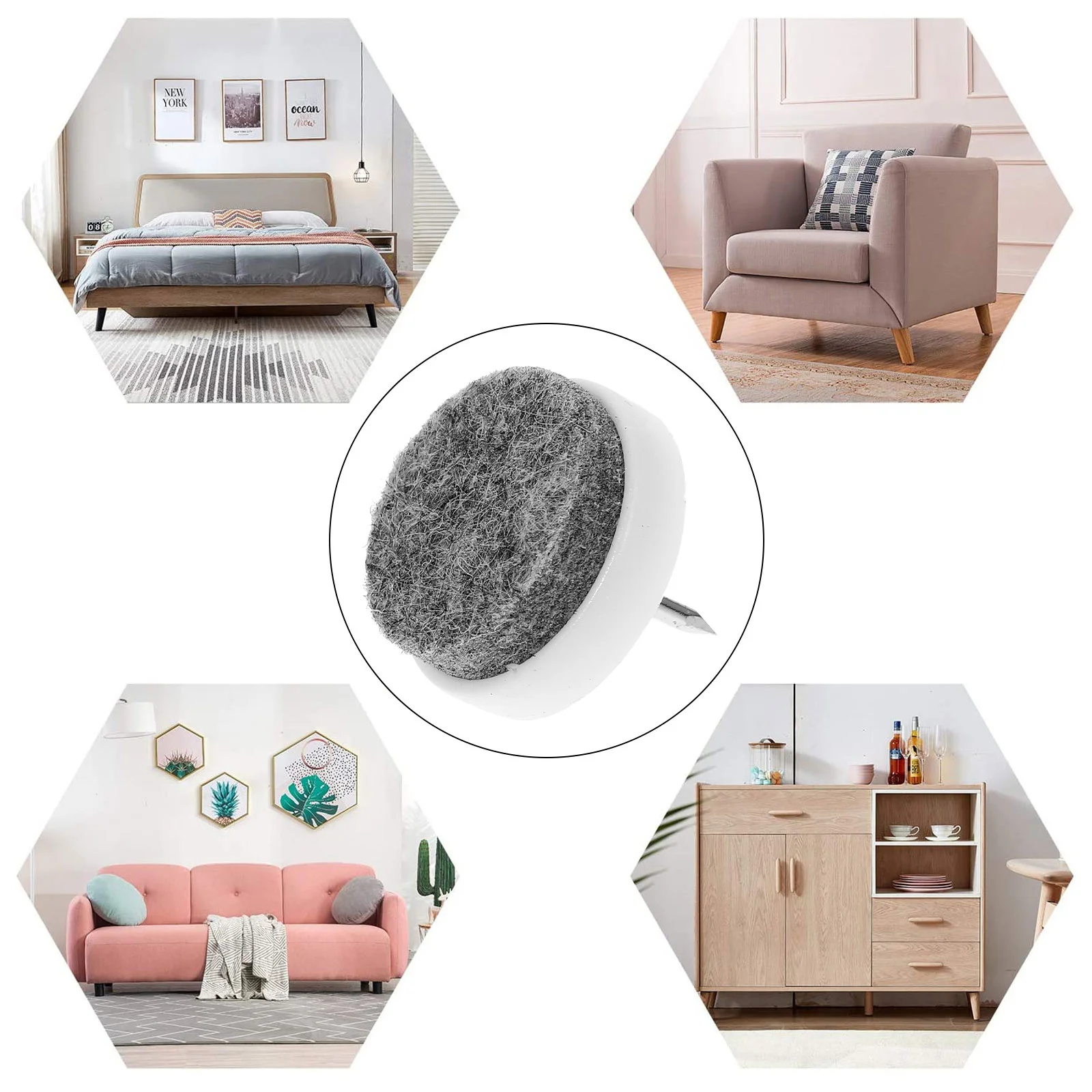 10 Stück Möbelbein-Nagelpolster, langlebig, rutschfest, Hartholz-Bodenschoner, Stuhl, Tisch, Schreibtisch, Kommode, Schrank, Fußpolster, Glide