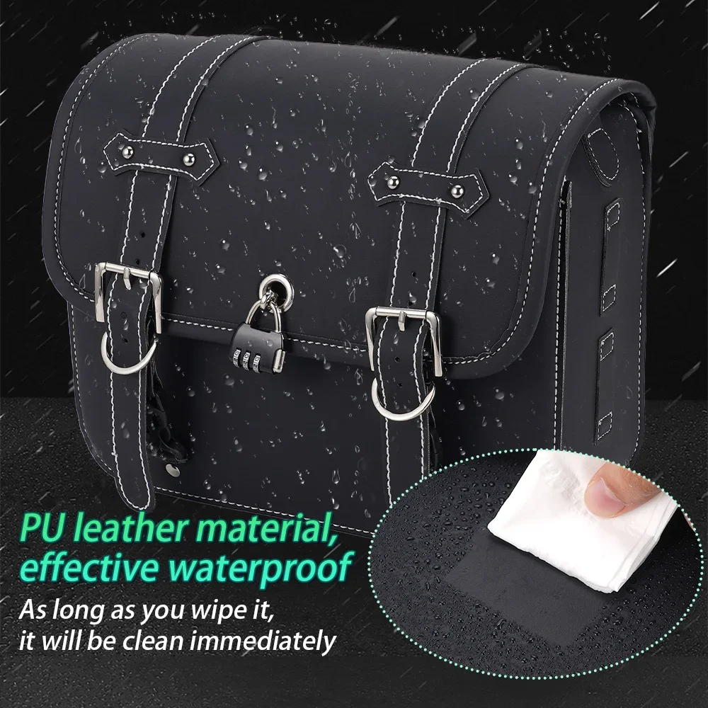 

Universal Motorcycle SaddleBag Large Capacity Side Bags Storage Tool For Harley Sportster XL 883 Honda Yamaha Suzuki Black