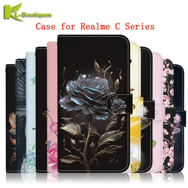 Wallet Card Stand Magnetic Flip Case For OPPO Realme C67 5G C53 C51 C51s C55 Note 50 4G Narzo N53 N55 Coque Leather Phone Cover