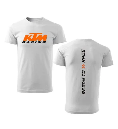 

2026 Men's KTM Racing "Ready To Race" T-Shirt Breathable Cotton Short Sleeve Motorcycle Biker Casual Tops