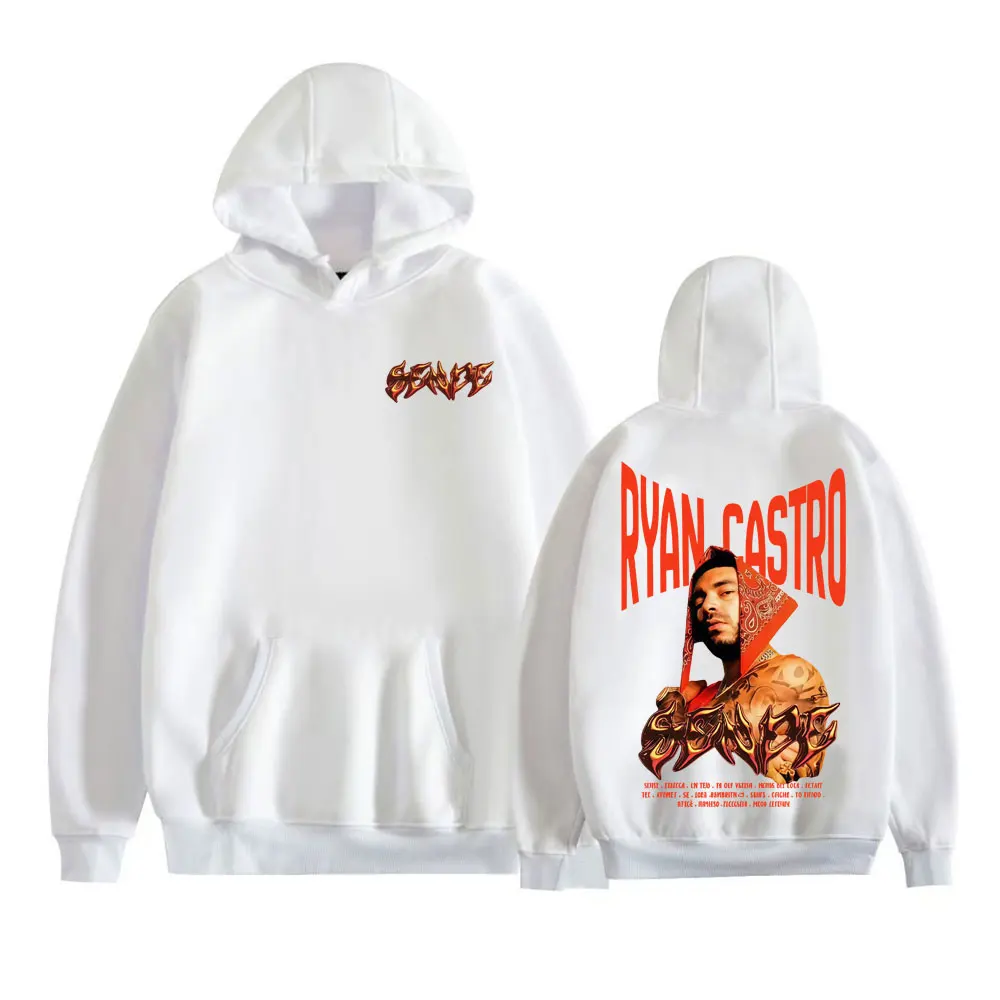 مغني الراب ريان كاسترو ألبوم جولة الجرافيك هوديس الرجال النساء أزياء الهيب هوب خمر بلوزات الراحة عارضة طويلة الأكمام البلوفرات