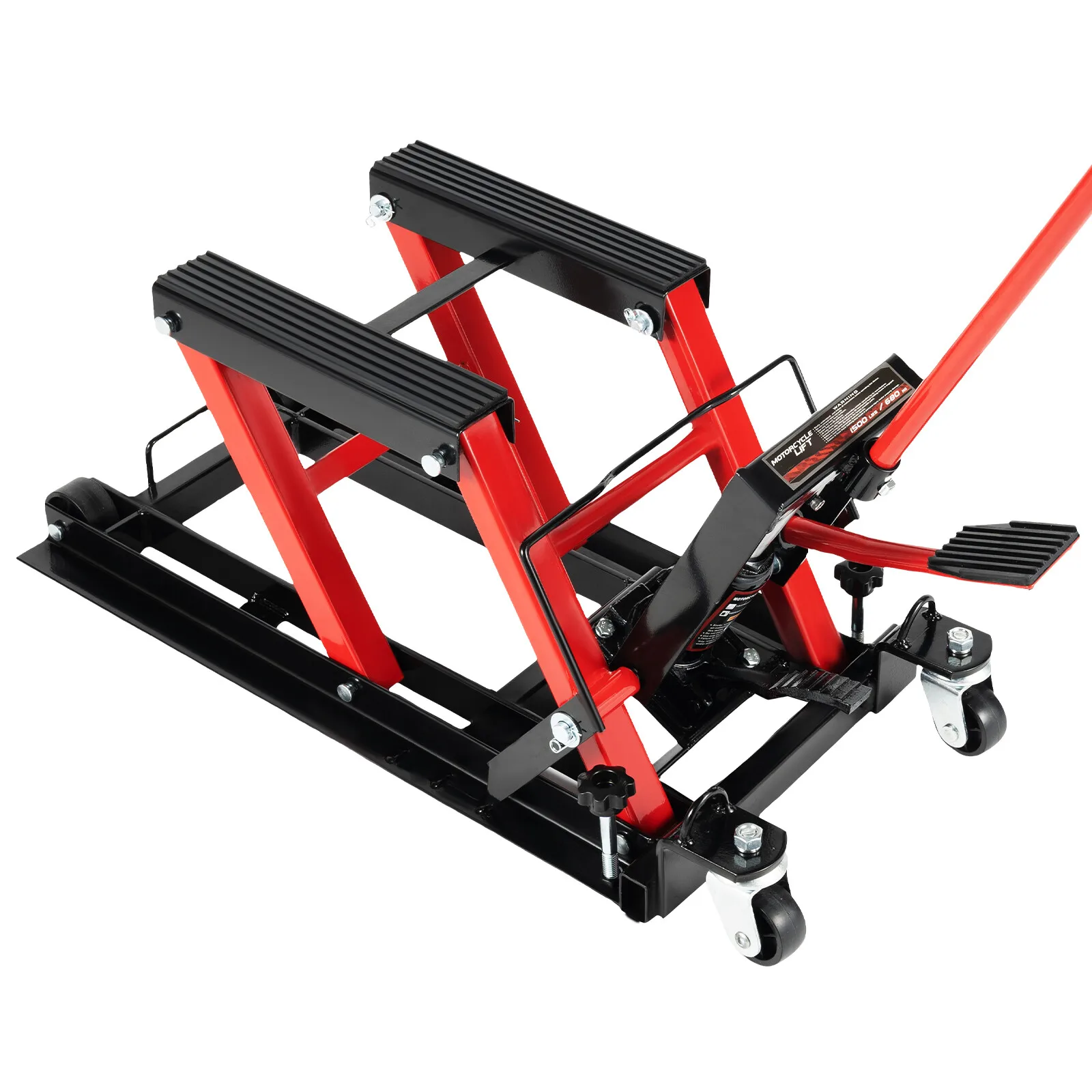 1500 رطل الصلب الهيدروليكية دراجة نارية حامل الرافعة ATV مقص رفع جاك مقص رفع جاك الرافعة مع 4 عجلات للمرآب #6