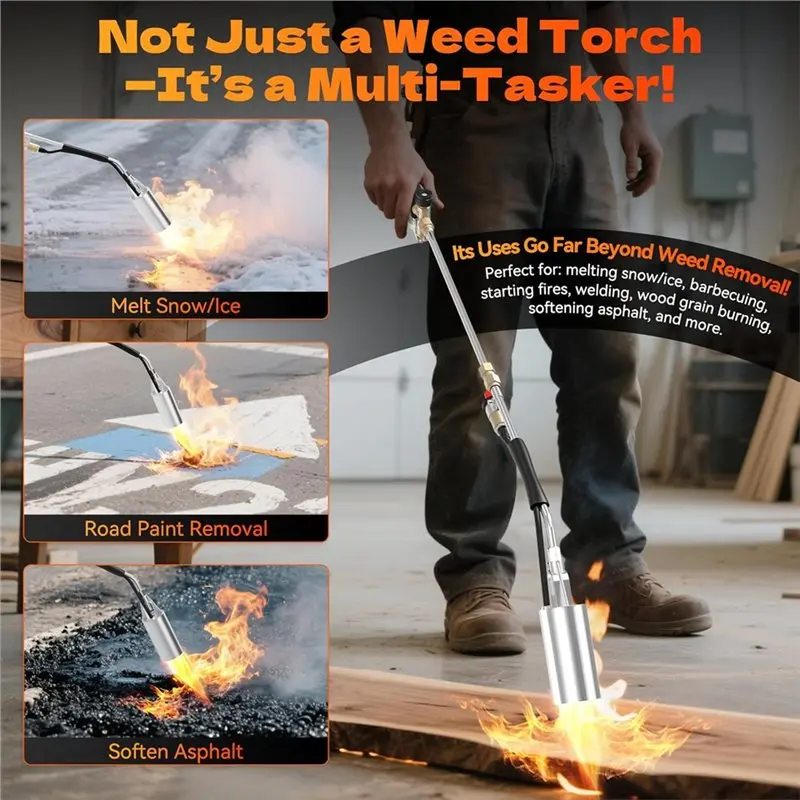 B14C Flame Throwers For Welding, Roof Asphalt, Melting Snow- Propane Torch For Weed Flamethrower Burner, Blow Torch For Weeding