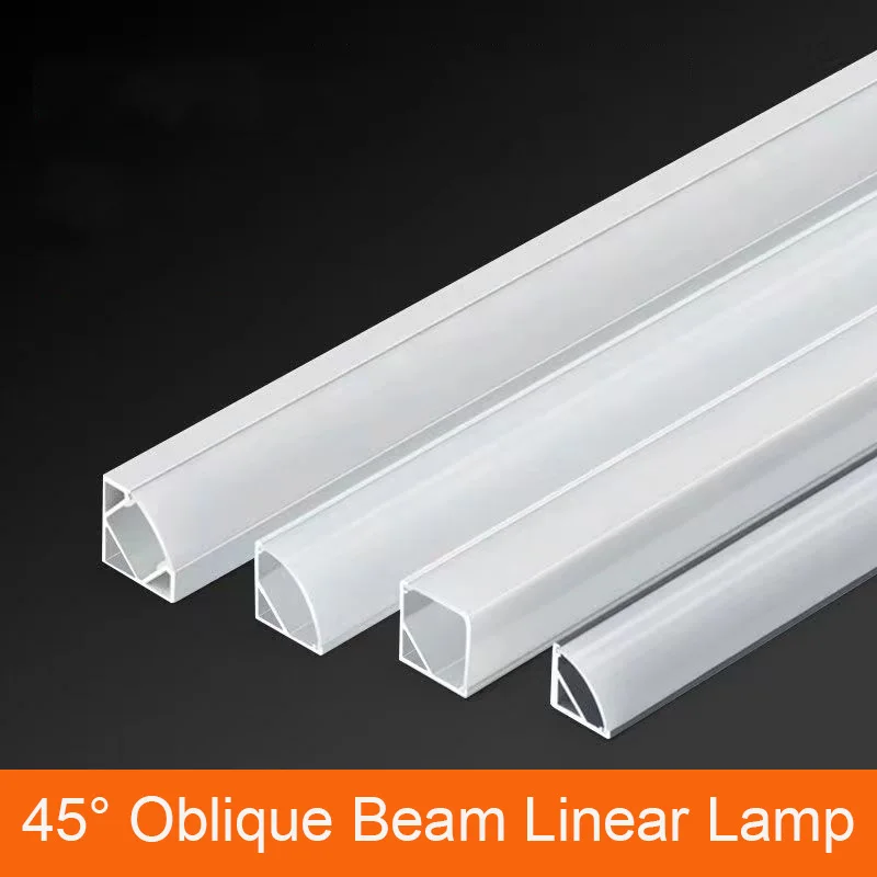 

1.5M Top Corner 45° Aluminum LED Profile Surface Mounted Triangular Cabinet Closet Linear Lamp Staircase Desk Diffuser Channel