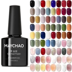 MAYCHAO 146 Colors Gel Nail Polish 7.3ml New Shiny Glitter Gel Polish Manicure Varnish Semi Permanent Soak Off UV LED Nail Art