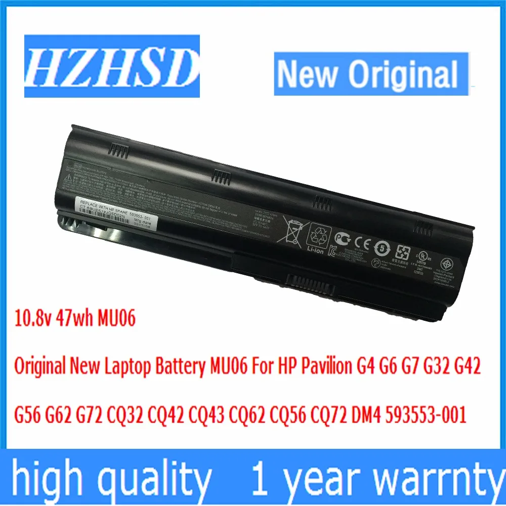 Nova Bateria do Laptop Original para hp Pavilion g4 g6 g7 G32 G42 G56 G62 G72 Cq32 Cq42 Cq43 Cq62 Cq56 Cq72 Dm4 10.8v 47wh Mu06