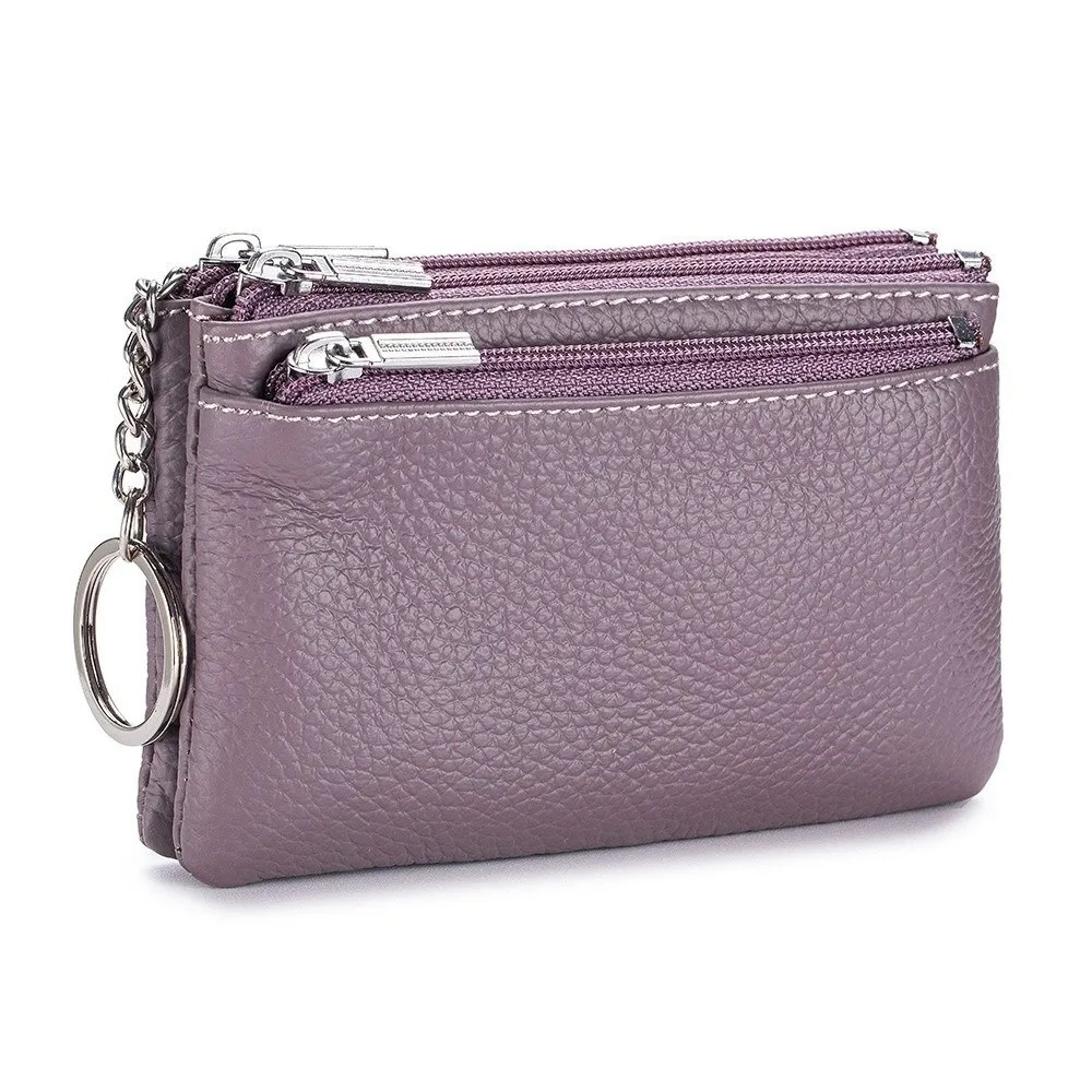 Modische, weiche Damen-Geldbörsen aus echtem Leder, große Kapazität, Geldbörsen mit Reißverschluss, Münzfächern und Schlüsselanhänger, Aufbewahrungstasche, Geldtasche, Geschenk. – Detail 2