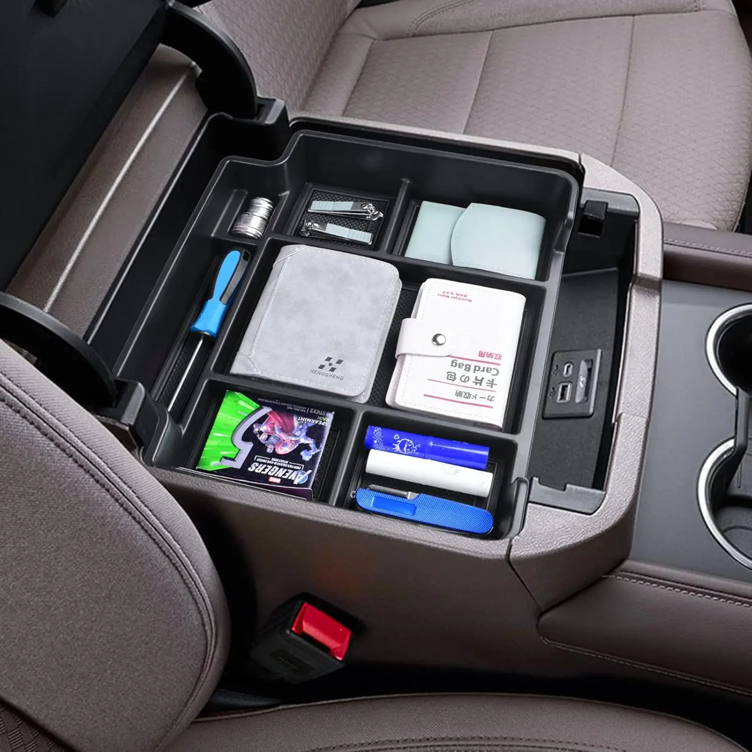 

Full Size Center Console Organizer Tray for 2021-2025 Chevy Tahoe/Suburban and 2021-2024 GMC Yukon Standard Console Charging Box