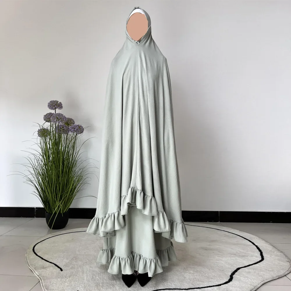 

Eid Ramadan Khimar Jalabiya 2 Piece Set Islamic Muslim Women Modest Prayer Set Hijab Dress Garment Burqa Abaya Kaftan Robe Arab