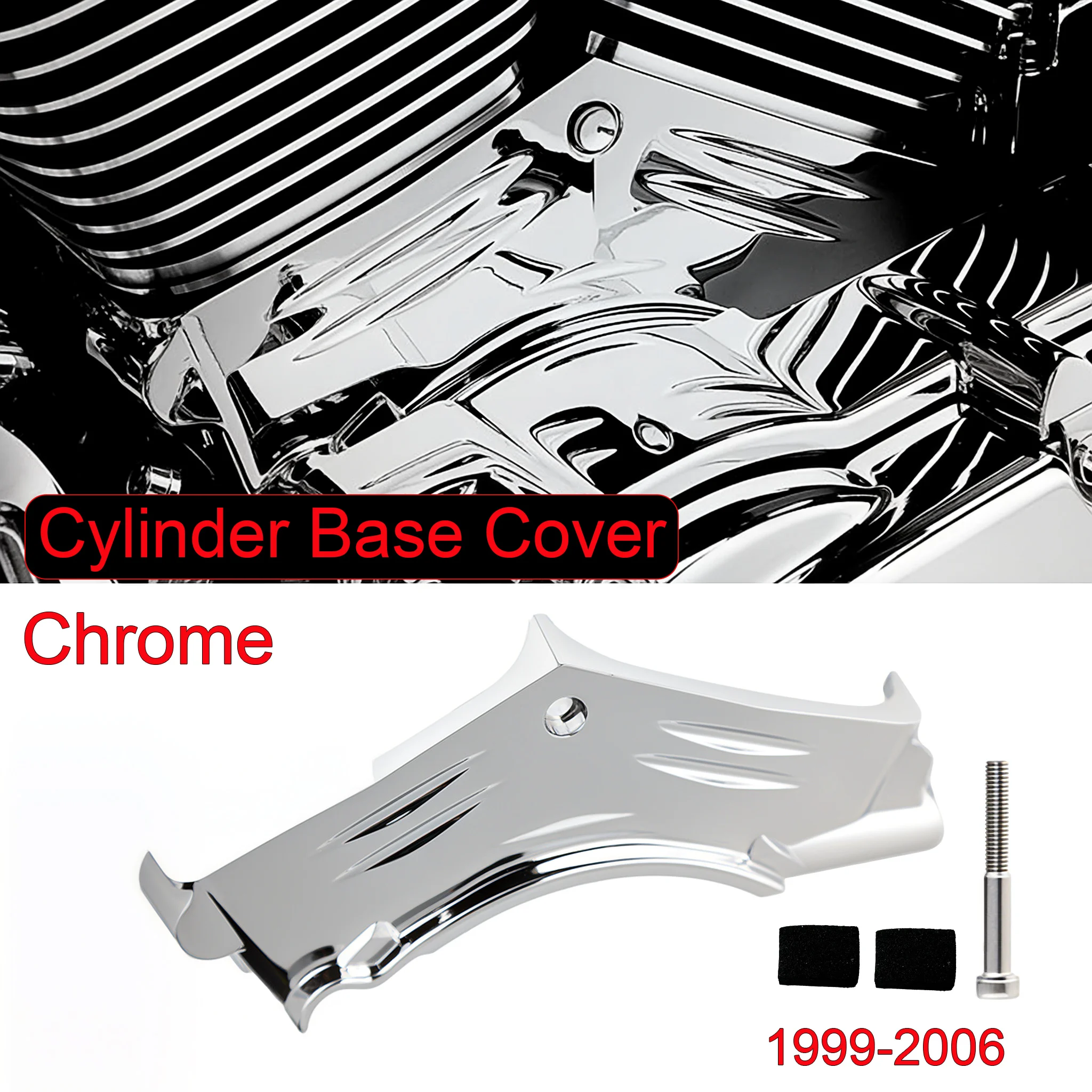 Chrome ABS Cylinder Base Cover For Harley 2000-2006 Softail Dyna Road King Twin Cam