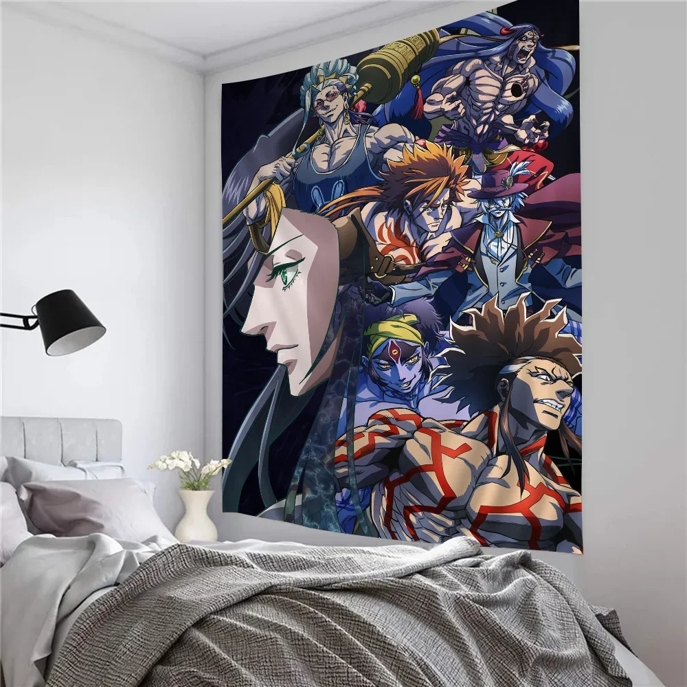Record Of Ragnarok Colorful Tapestry Wall Hanging Hippie Flower Wall Carpets Dorm Decor Japanese Tapestry