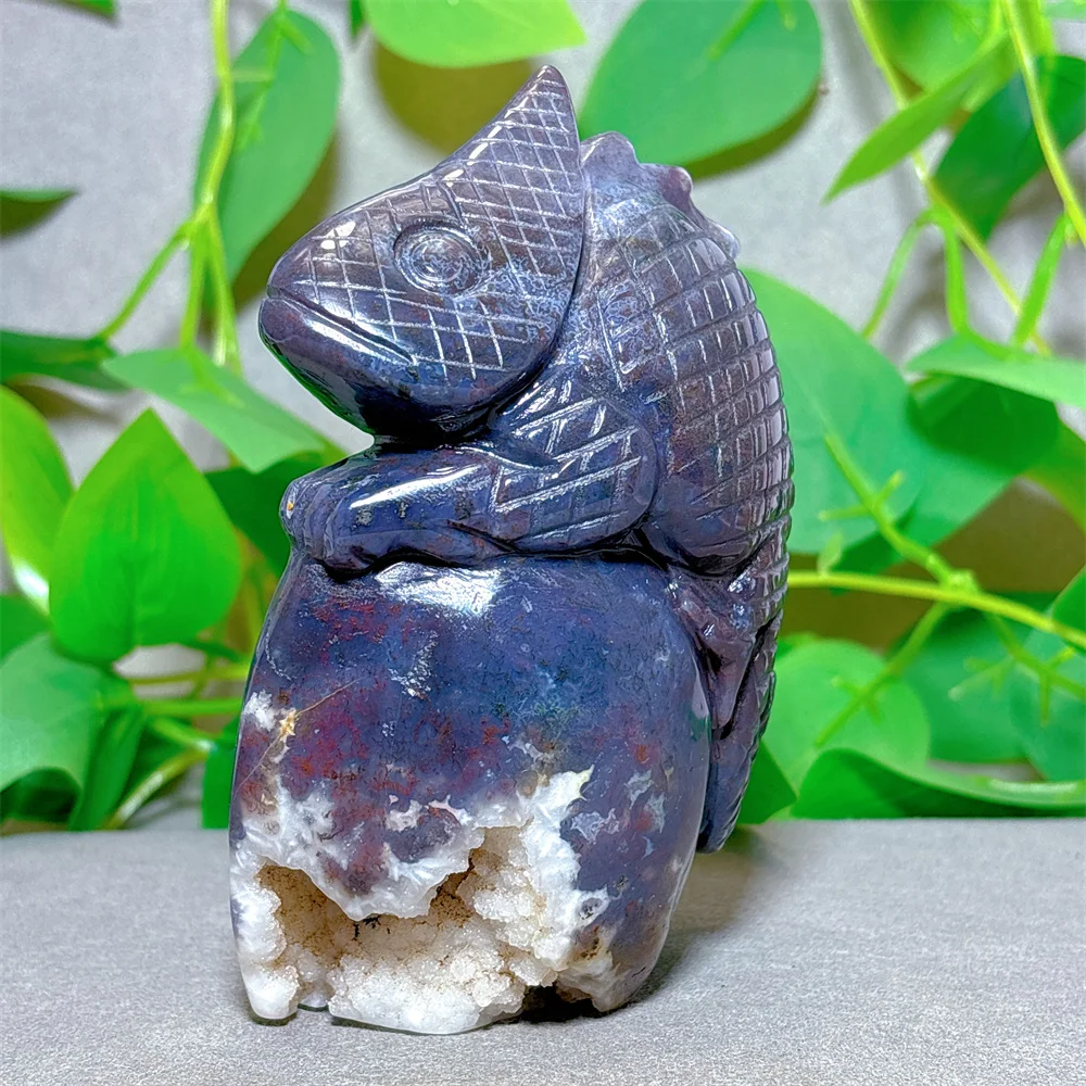 Purple Moss Agate Chameleon Crystal Natural Stone Quartz Stone Minerals Home Decoration Reiki Craft Gifts Love Energy Spiritual