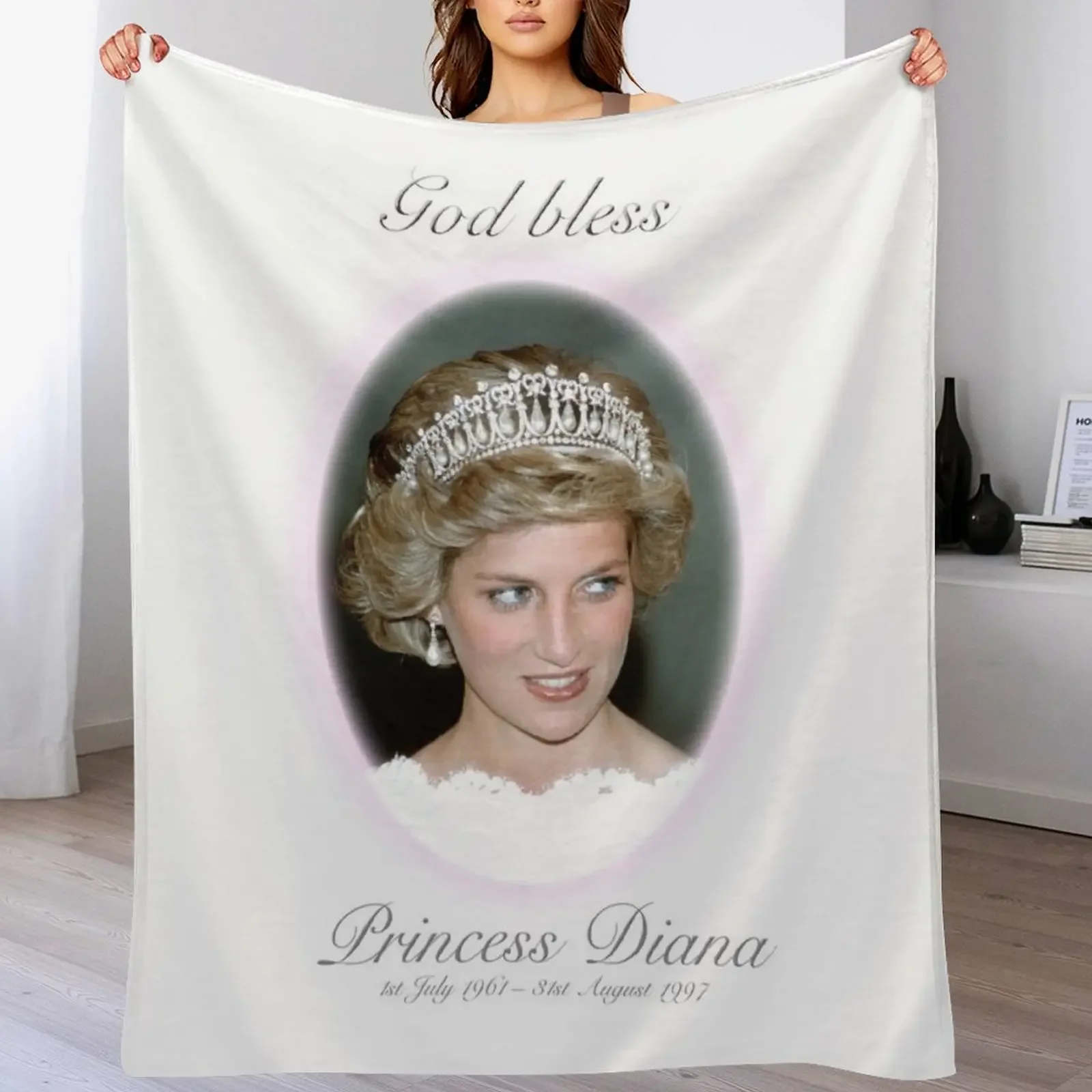 God Bless Princess Diana - Remembrance Throw Blanket Warm Accent Blanket for Living Room Decoration
