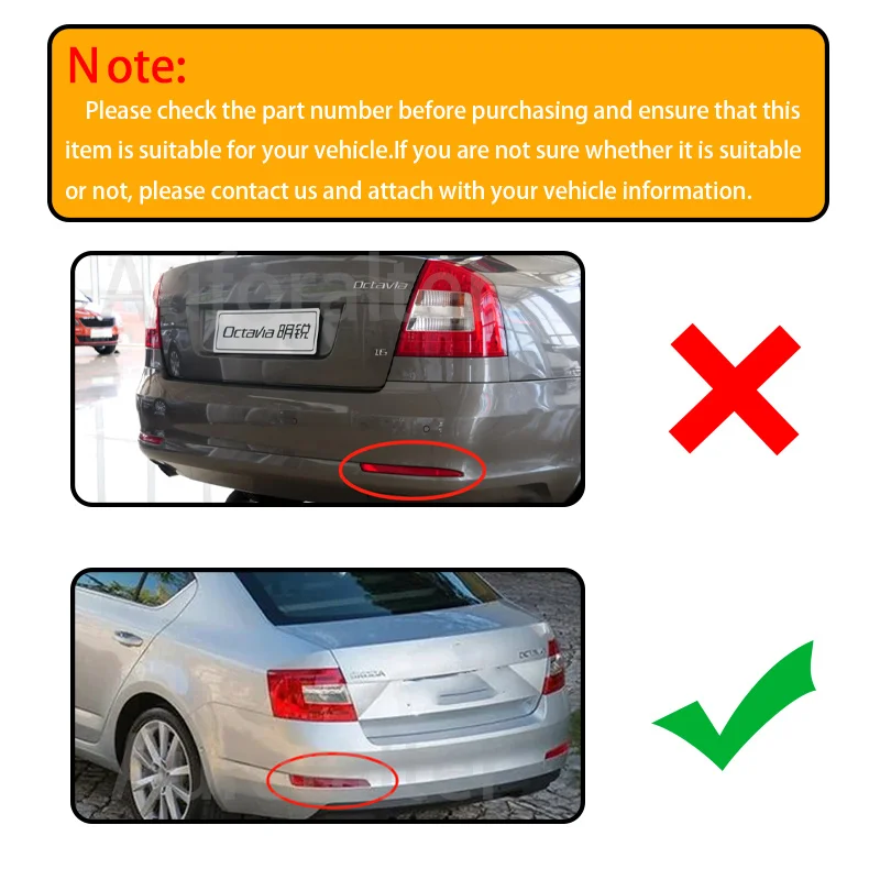 Światło odblaskowe tylnego zderzaka do Skody Octavia 5E A7 Sedan 2013 2014 2015 2016 2017 Car-Styling 5E 5945105   5E 5945106 — zdjęcie 4