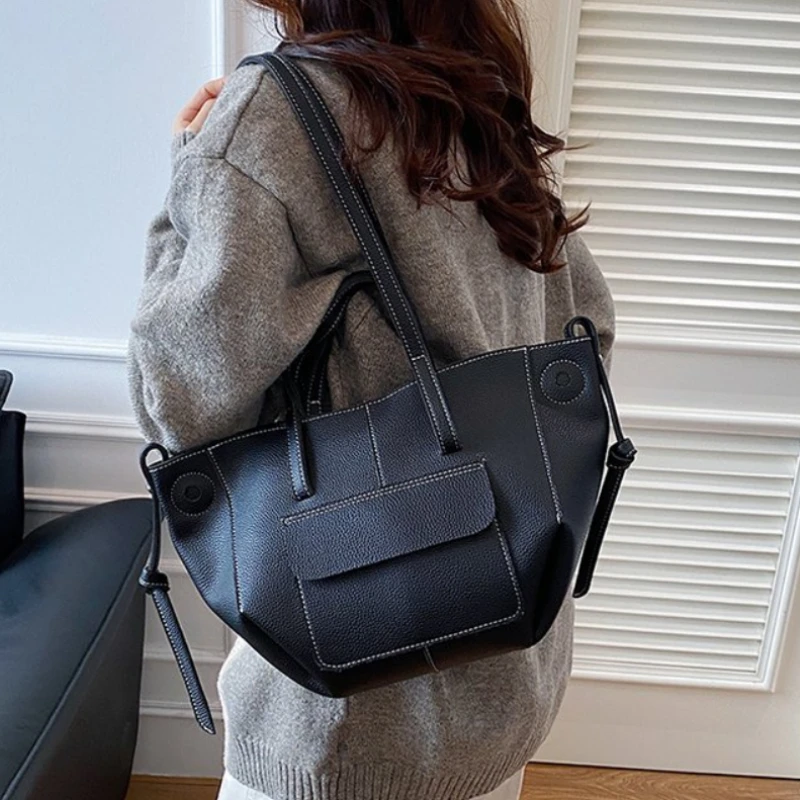 

Fashion Large Capacity Solid PU Super Women's Shoulder Bags 2026 High Quality Spring Casual Versatile Simple Commute Tote Bags