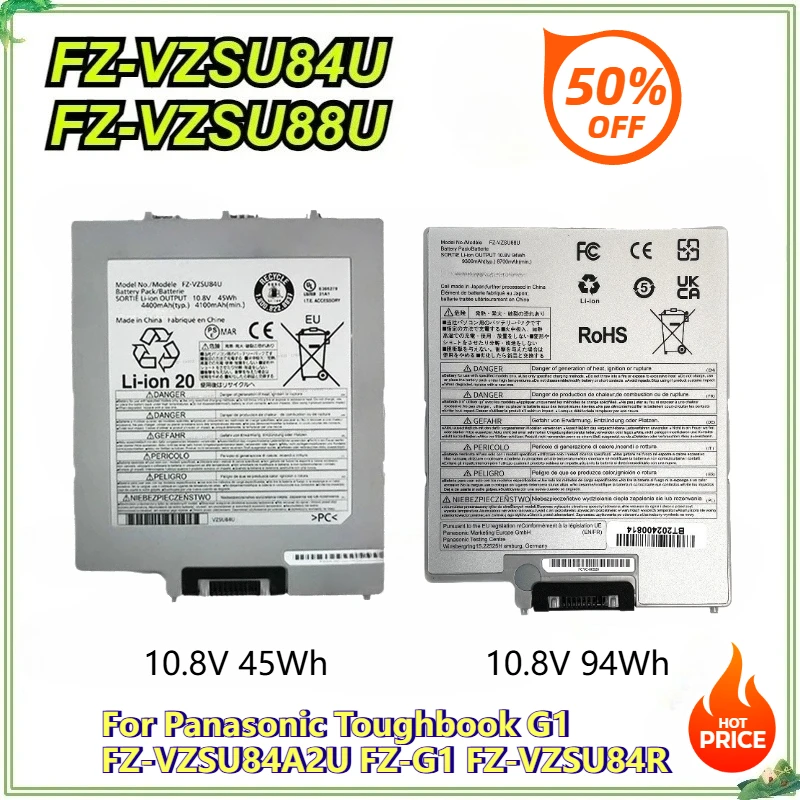 

FZ-VZSU84U FZ-VZSU88U Аккумулятор для ноутбука Panasonic Toughbook G1 FZ-VZSU84A2U FZ-G1 FZ-VZSU84R Сменный аккумулятор 45 Втч 94 Втч