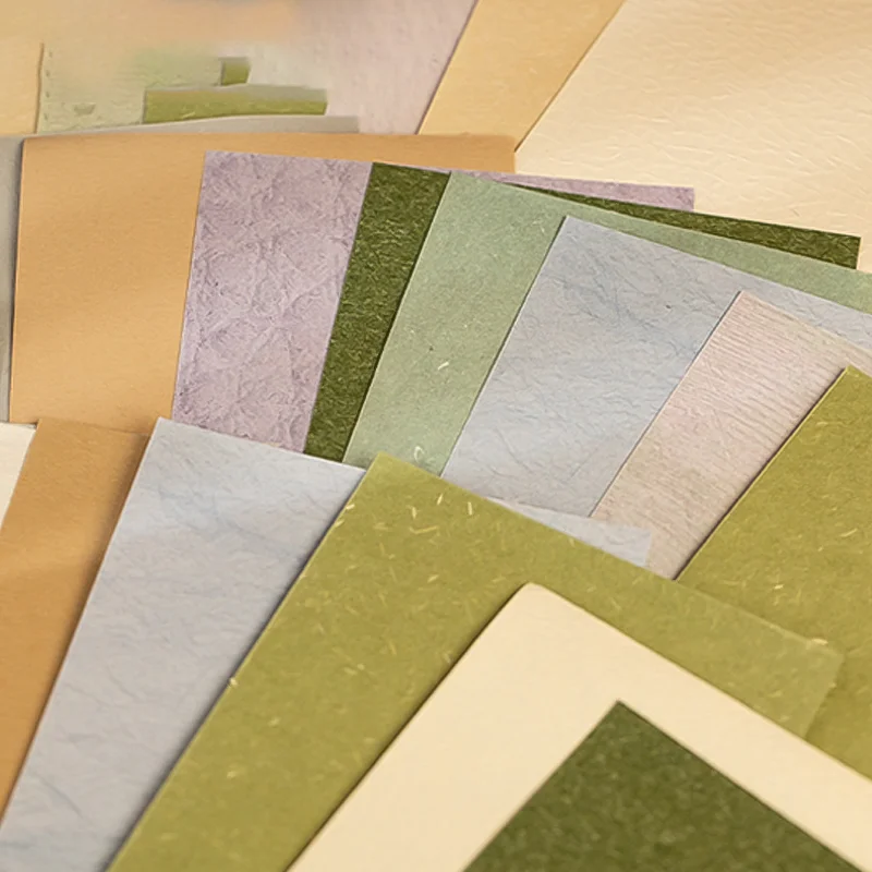 Mr. Paper Textured Background Paper 50 Sheets - Vintage Scrapbook Pages, Journal Collage Inserts, Art Craft Supplies